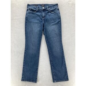 NYDJ Marilyn Straight Jeans Womens 12 Short Blue Denim Lift Tuck Comfort Stretch